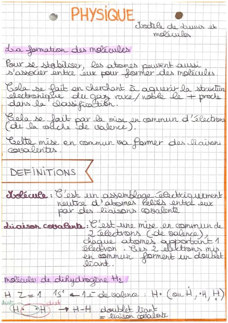 Représentation de Lewis des Atomes et Molécules + Types de Liaisons Chimiques