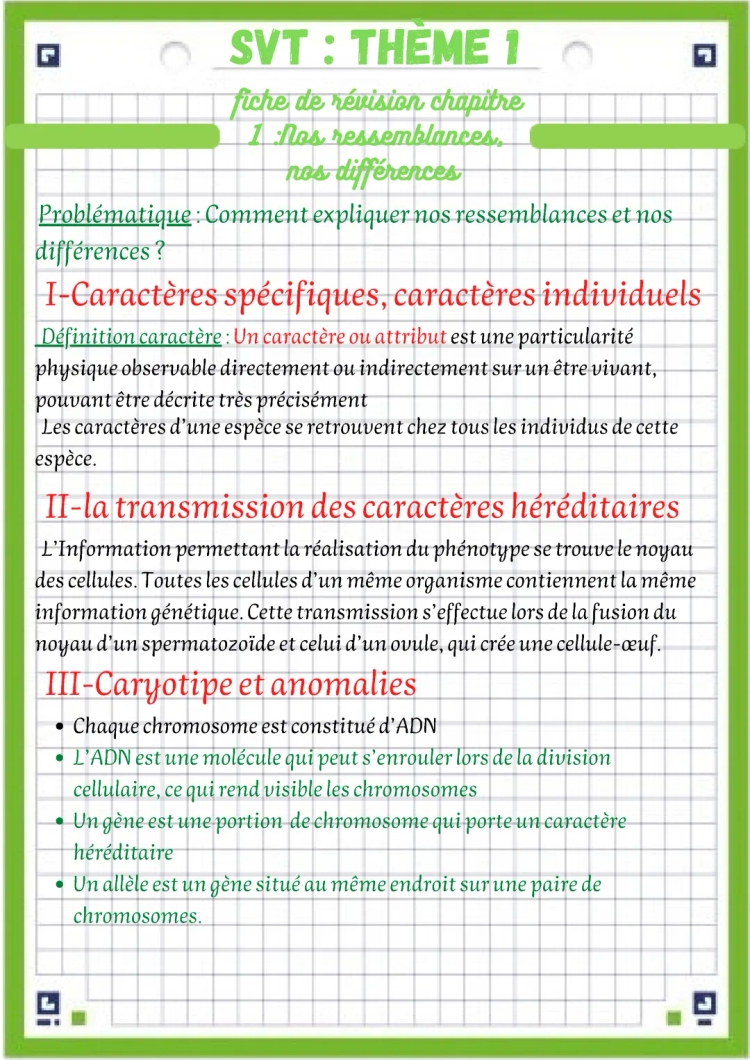 Évaluation SVT 3ème: Diversité et Stabilité Génétique des Individus