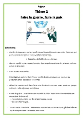 Faire la guerre, faire la paix HGGSP – Fiche de révision PDF et résumé