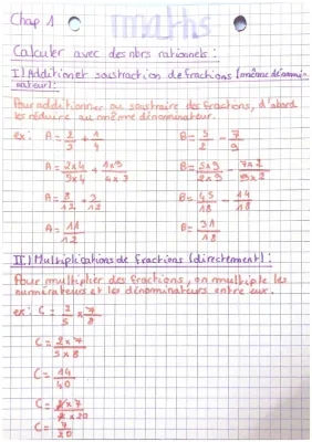 Calculer avec des nombres rationnels 