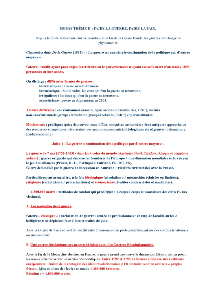 Cómo Hacer la Guerra y la Paz HGGSP: Resumen, Ejercicios y Más