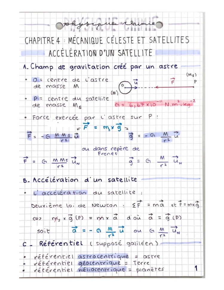 Mécanique Céleste et Satellites et Lois de Kepler 