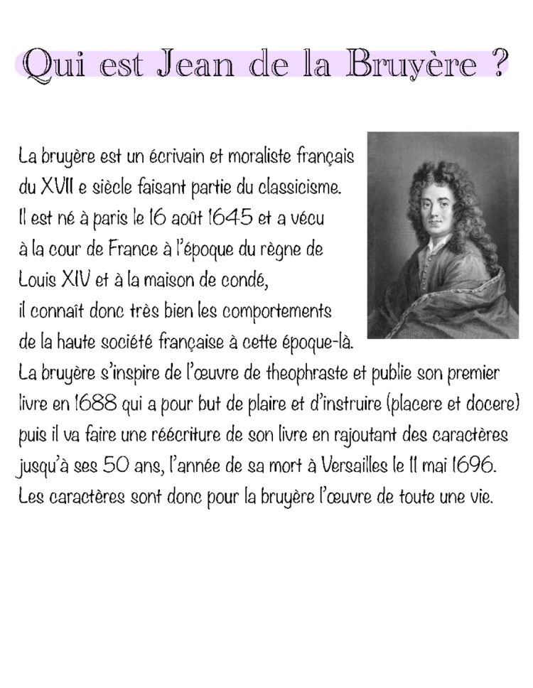 Les Caractères de La Bruyère - Résumé par Chapitre et Analyse Simple