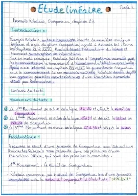 Analyse linéaire chapitre 23 Gargantua: l'éducation de Gargantua