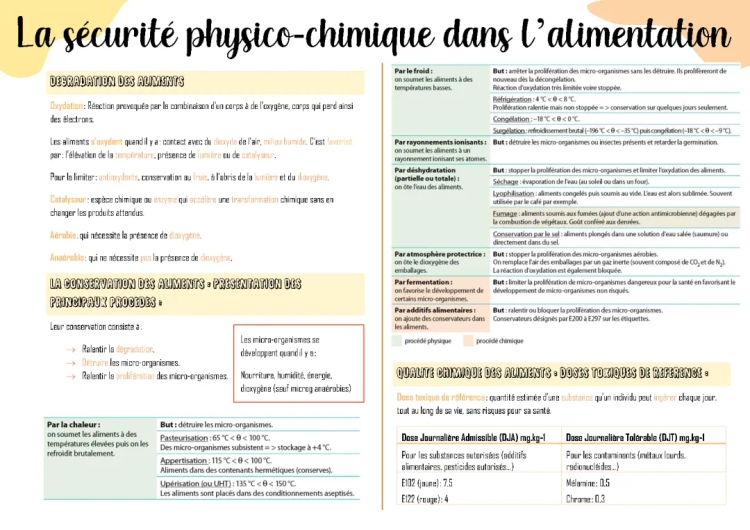 Sécurité Routière et Chimie ST2S: Cours, Quiz, et Techniques de Conservation des Aliments