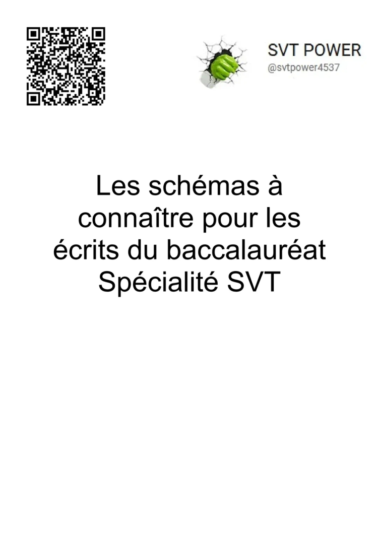 Schémas SVT Terminale D PDF - Bac, Cellule, Trisomie 21