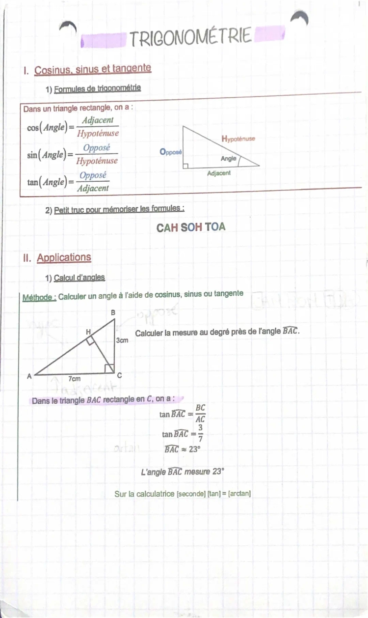 Maths - Trogonometrie 