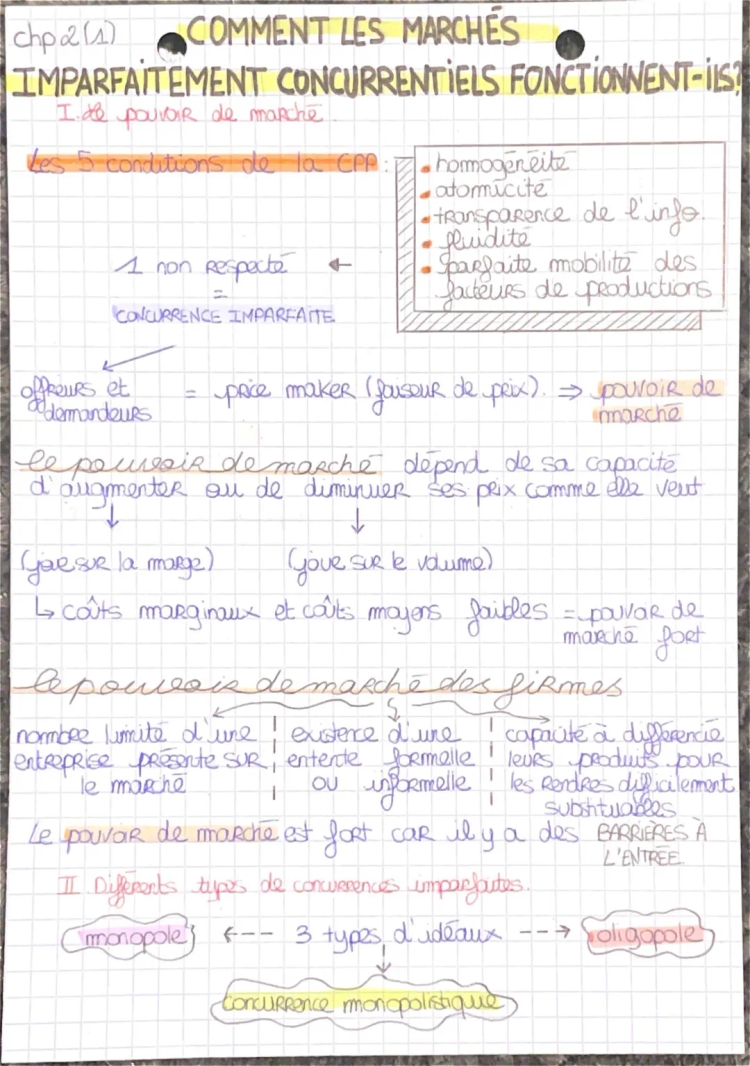 Comment Fonctionnent les Marchés Imparfaitement Concurrentiels? (Sujet SES, Exemples et Définitions)