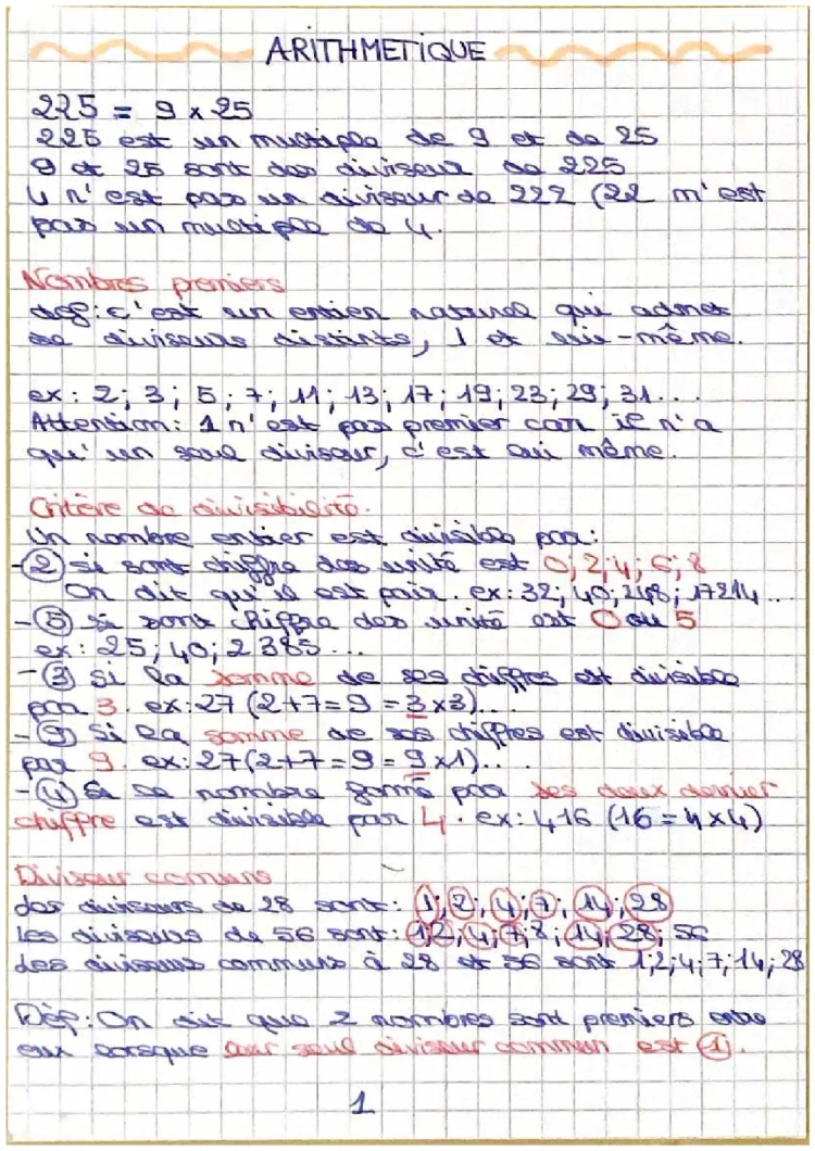 ARITHMÉTIQUE MATHS 3eme