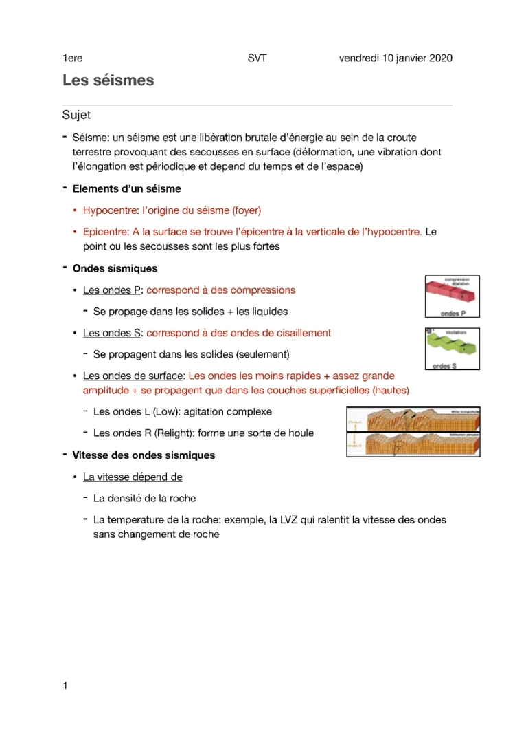 Origine des Séismes et Ondes Sismiques - Cours SVT 4ème