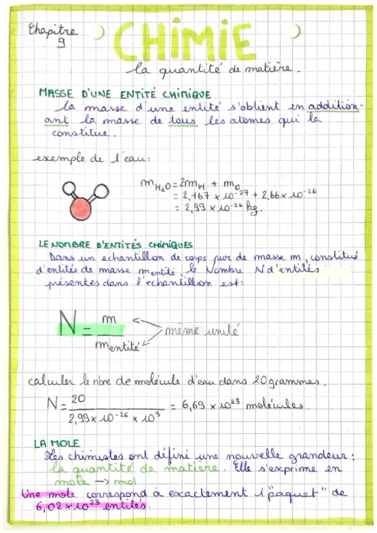 Quantité de matière 