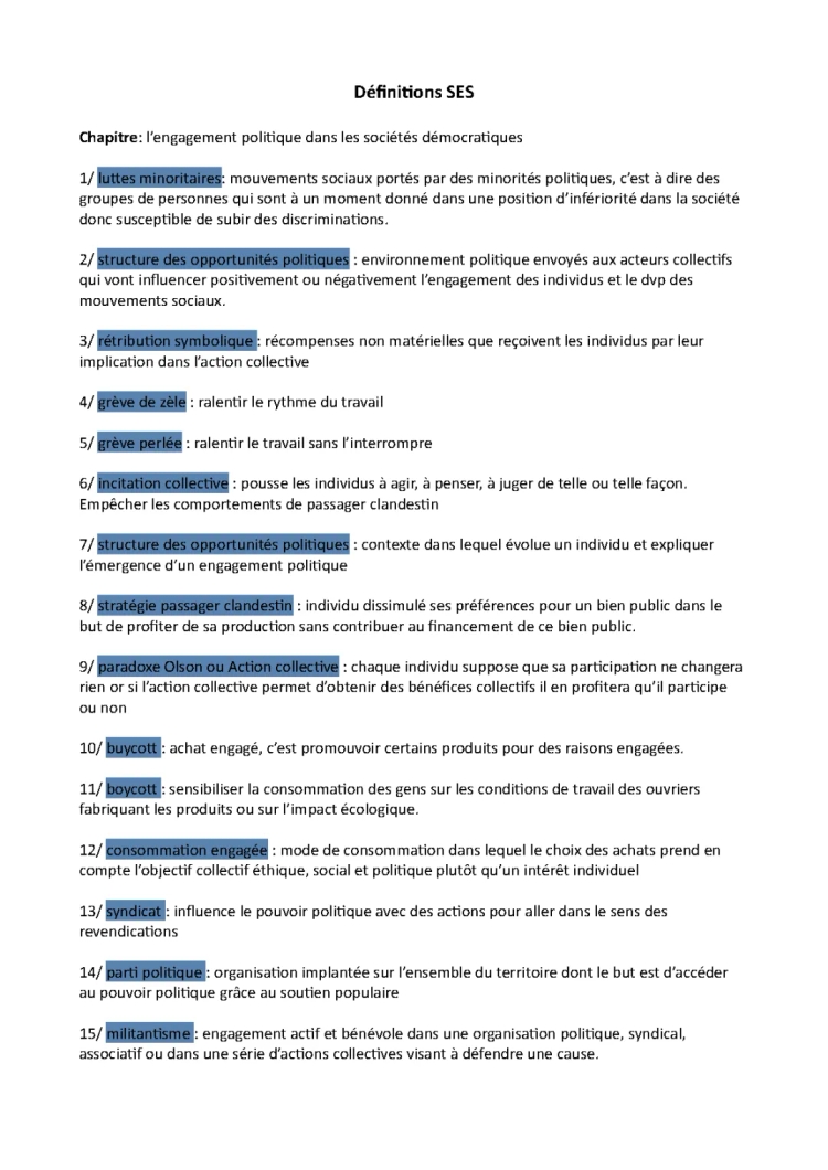 L'engagement politique SES: Définitions, Exemples et Révisions Terminale