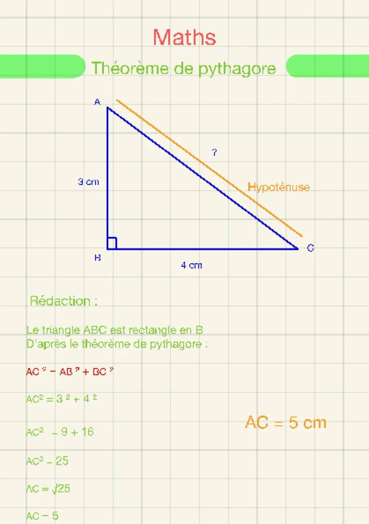 Exercice Pythagore Brevet : Fiche de Révision 4ème et 3ème