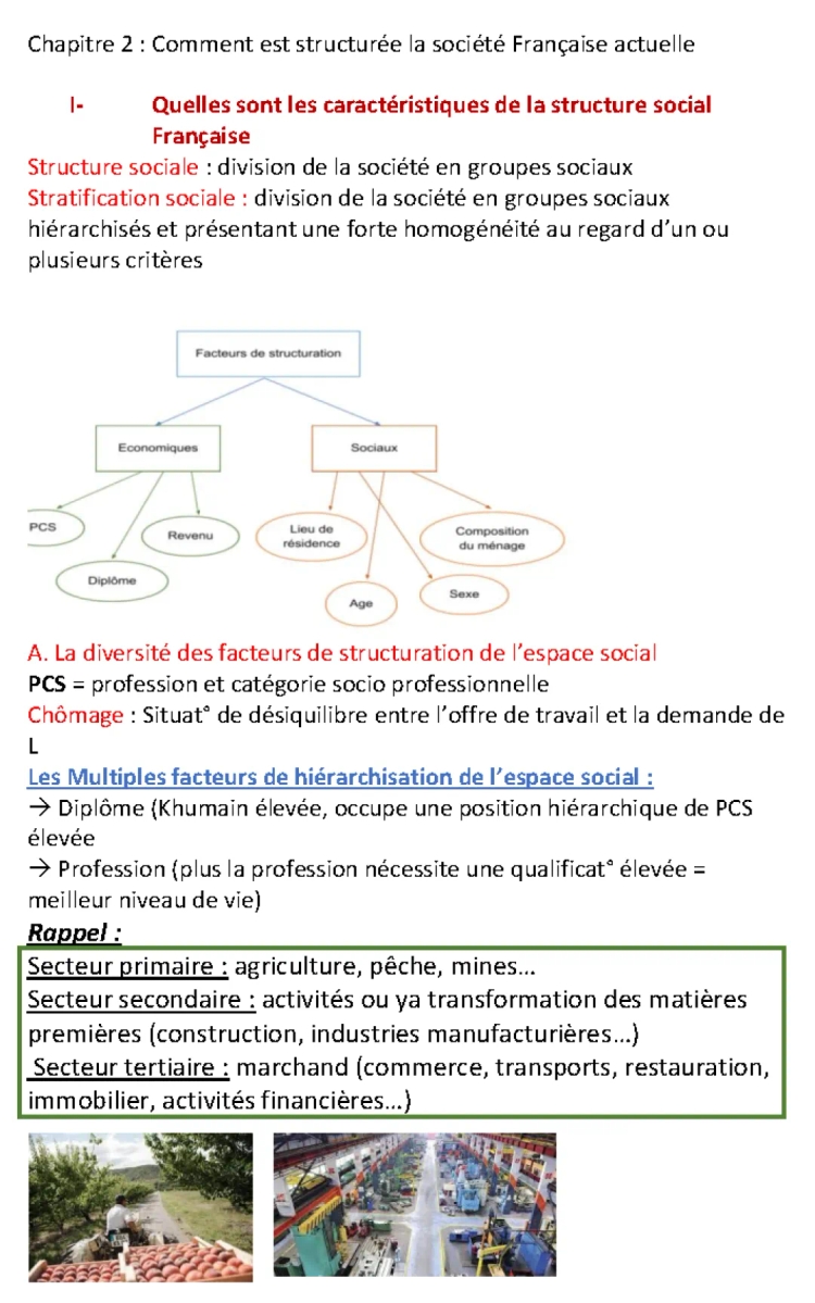 chapitre 2 : les caractéristiques de la structure sociale terminale 