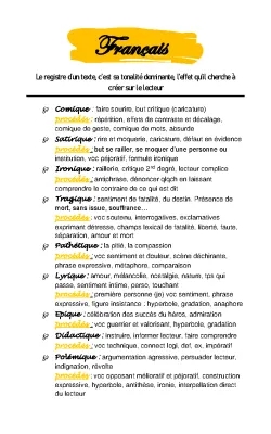 Les registres littéraire