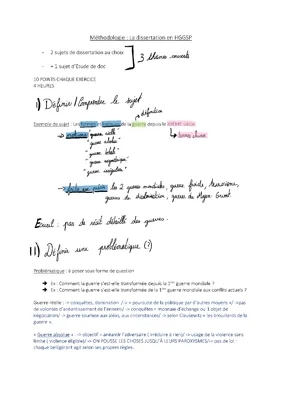 Méthodologie Dissertation HGGSP Bac: Sujet, Exemples et Corrigés PDF