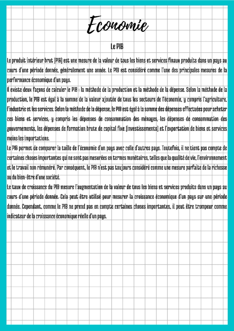 Le PIB: Comment le Calculer et Comprendre ses Limites