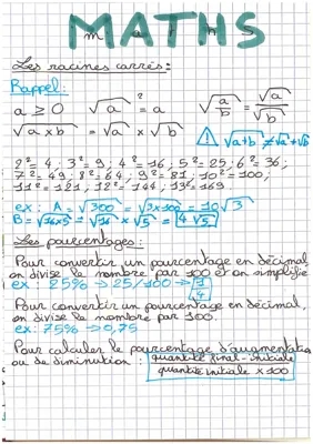 Programme de Maths pour 3e - Exercices et Résumé