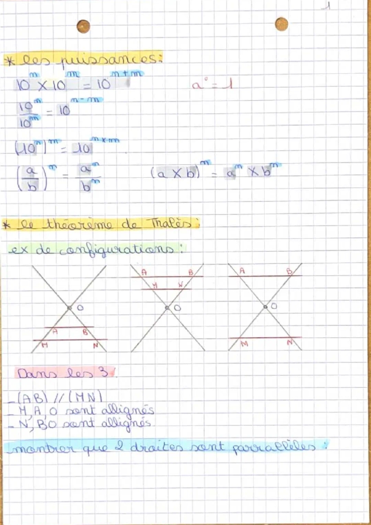 Fiches de Révision Brevet: Maths, Thalès, Pythagore et Français PDF 2024