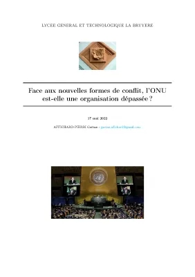 Quelles sont les nouvelles formes de conflit aujourd'hui ? Comment l'ONU intervient-elle dans les conflits actuels ?