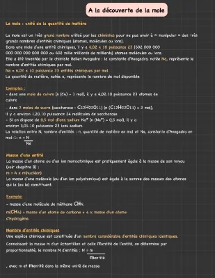 Comprendre la mole en Physique et Chimie : Définition, Formules et Exemples