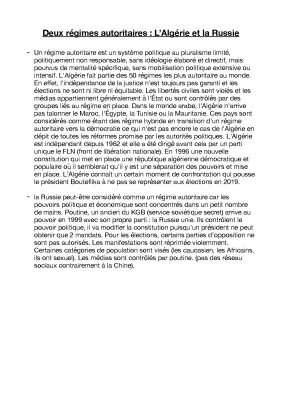 Algérie et Russie : Régime autoritaire, dictature et coopération en 2023