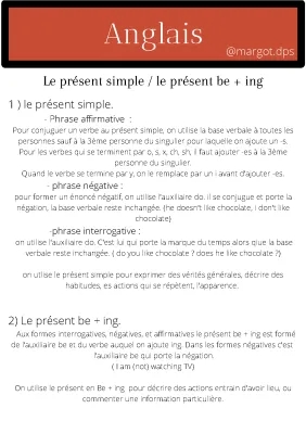 Présent Simple et Présent BE + ING en Anglais - Exemples et Exercices