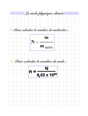 Comment Calculer le Nombre de Moles et Molécules - Physique Chimie Seconde