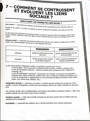 Comment se construisent et évoluent les liens sociaux – Exemples et Exercices Corrigés