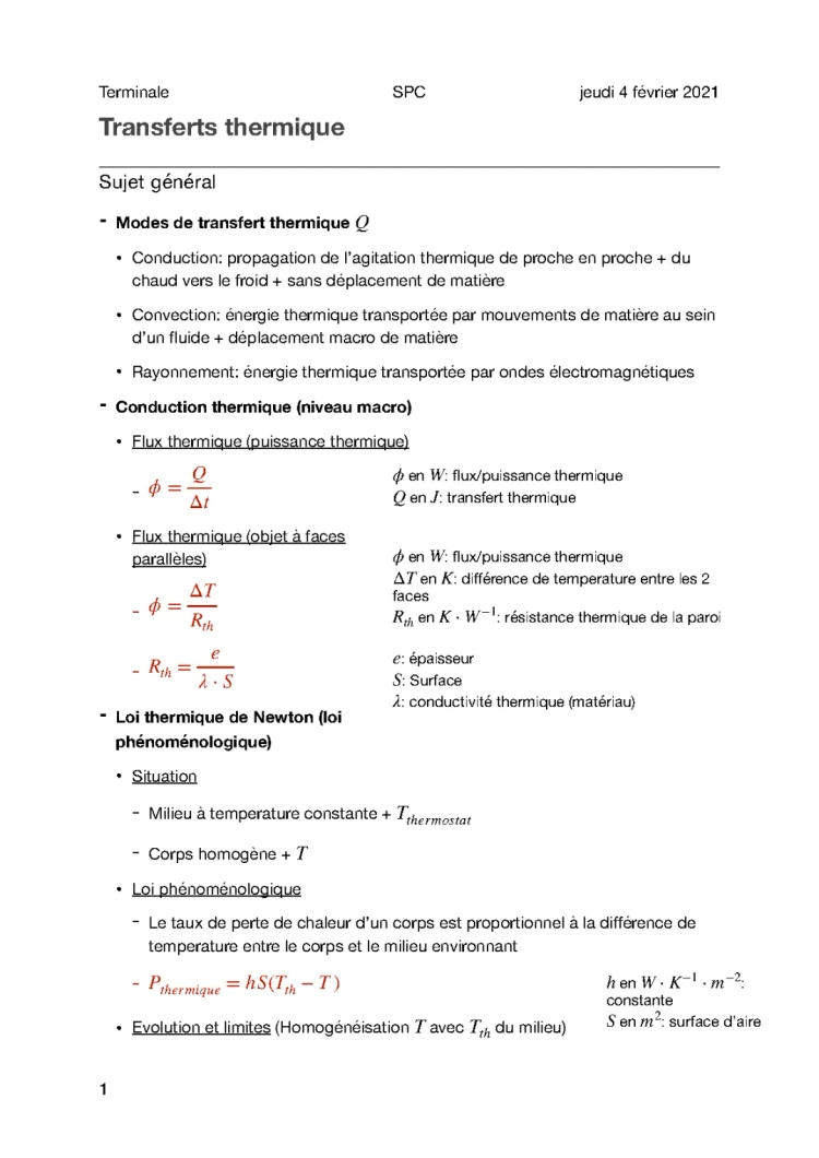 Cours 3 - Transfert thermique 