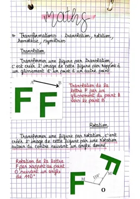 Transformations géométriques : Exercices corrigés pour 3ème et 4ème - Translation, Rotation, Homothétie, Symétries