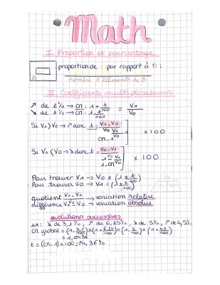 Exercices et cours pourcentage seconde - PDF proportion et taux d'évolution