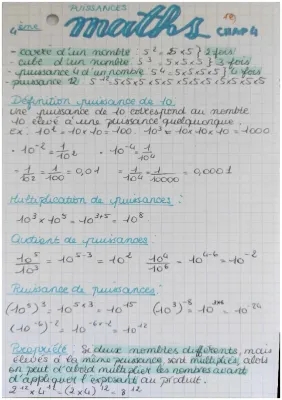 Apprends les puissances: Formules, Calculs, et Exercices 3ème et 4ème