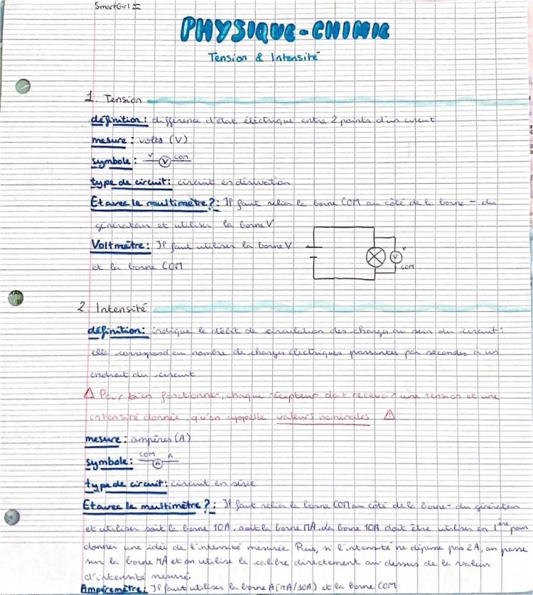 La tension et l’intensité 