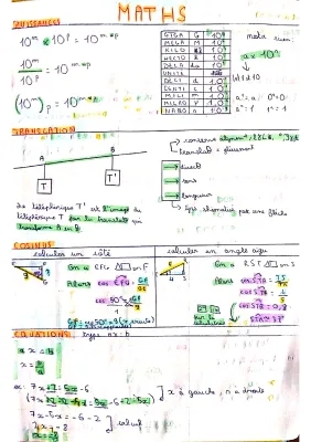 maths 4eme résumé 