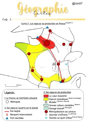 GEOGRAPHIE carte de France : Les espaces de production en France 