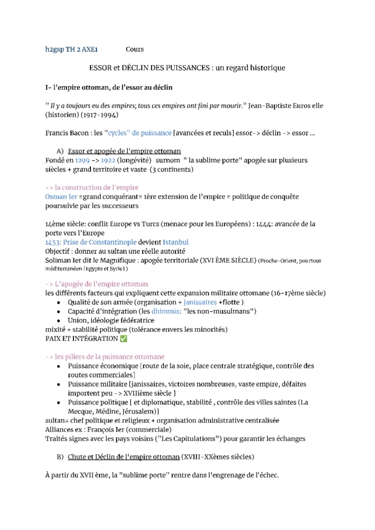 TH2 AXE1 PUISSANCES: essor et déclin, la puissance ottomane