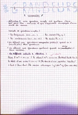 Grandeurs composées 3ème et 4ème - Exercices corrigés et exemples