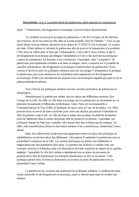 Dissertation HGGSP : La protection du patrimoine entre valorisation et tensions