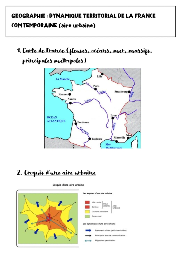 Métropole et aire urbaine GEO