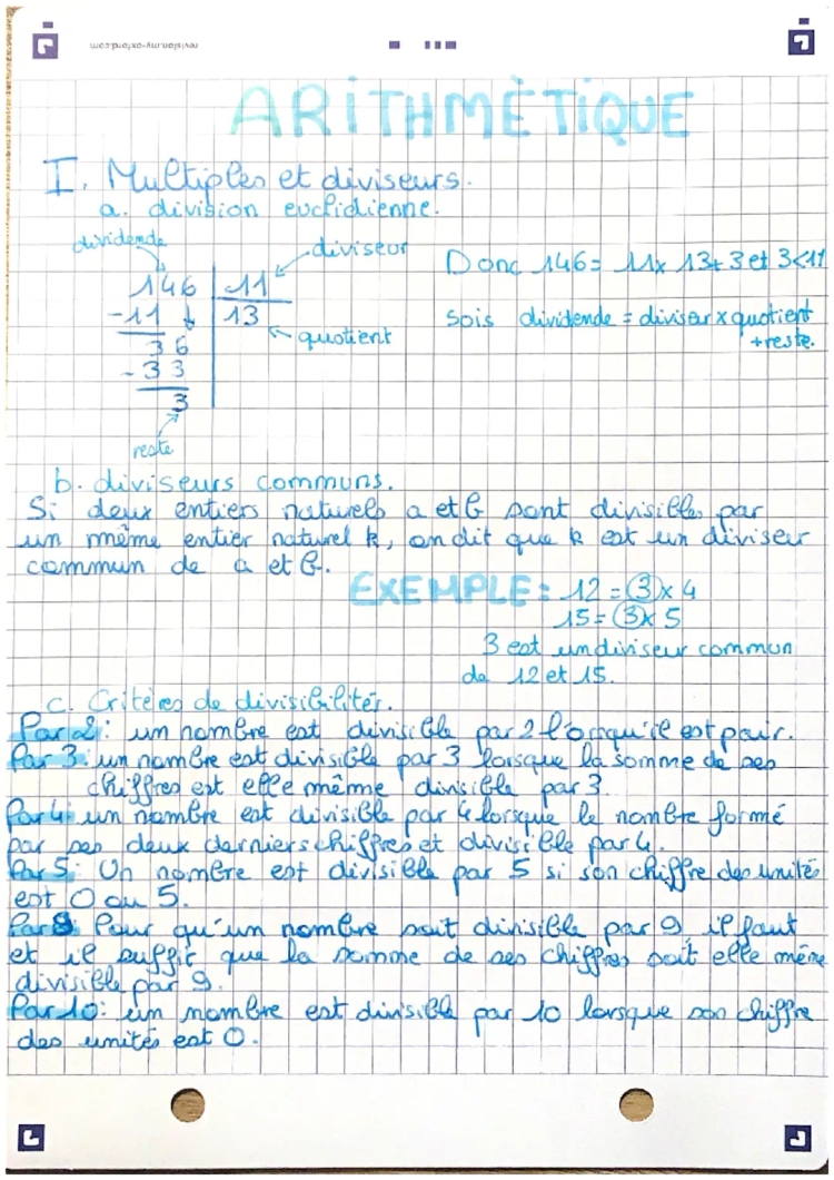 Arithmétique 3ème - Cours et Exercices Corrigés PDF