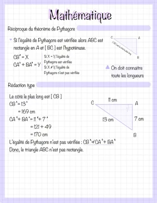 Réciproque du théorème de Pythagore