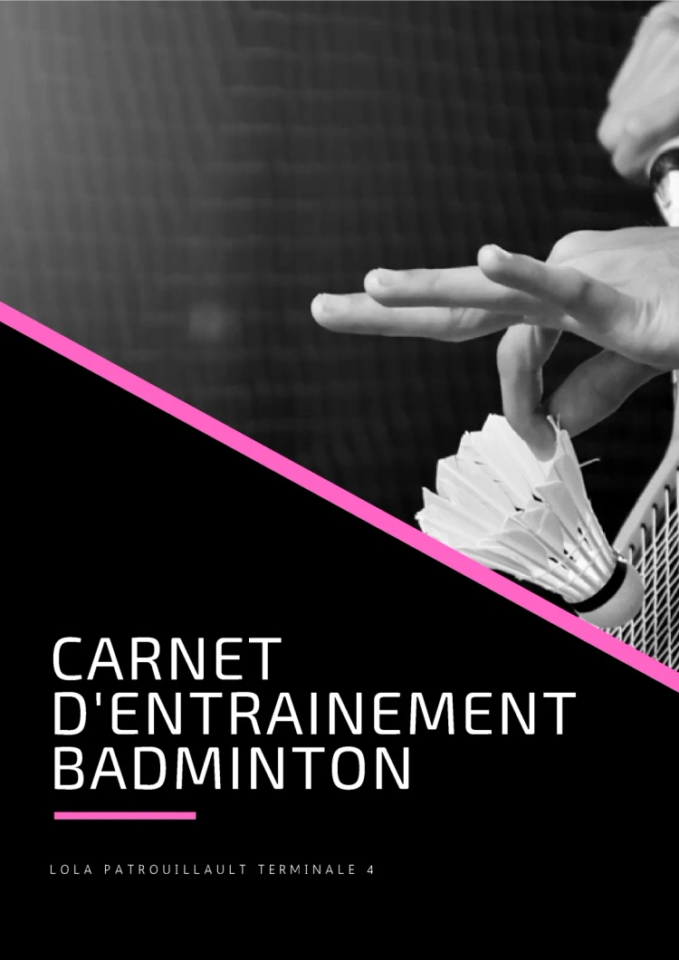 Exemple de Carnet d'Entraînement Badminton Terminale - Exercices et Fiche Séance