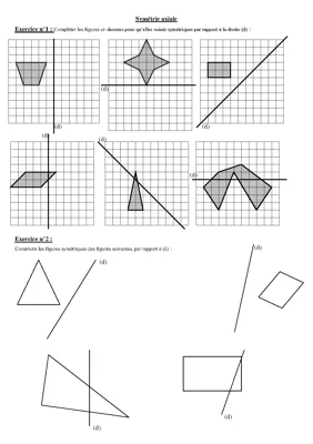 Symétrie Axiale Exercices PDF - 6ème et 5ème avec Corrigé