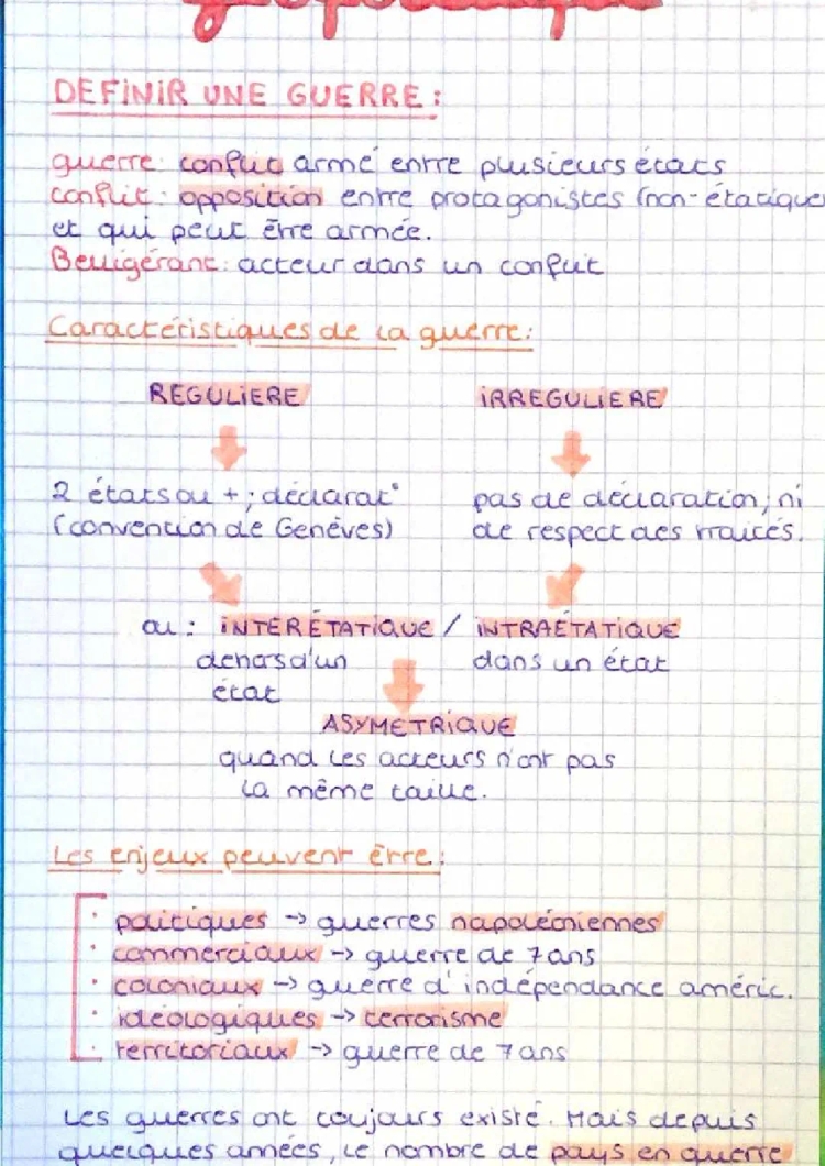 Comprendre la guerre : Définition, causes, et conséquences (PDF)