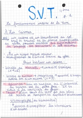 La structure interne de la Terre et les risques sismiques