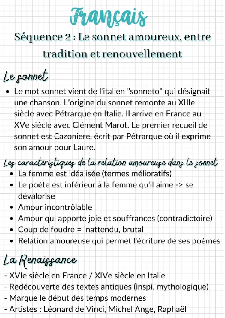 Le sonnet amoureux, entre tradition et renouvellement