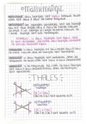 Ejercicios de Triángulos Iguales y el Teorema de Thalès 4º