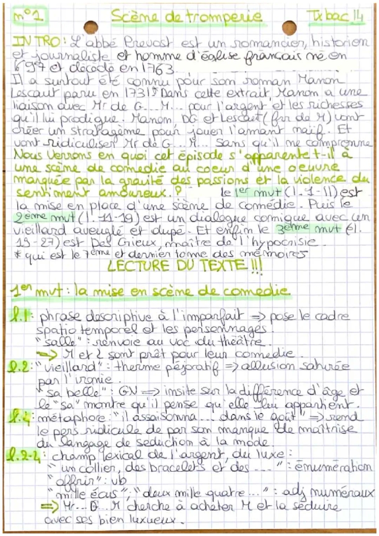 « Scène de tromperie » de L’abbé Prévost 