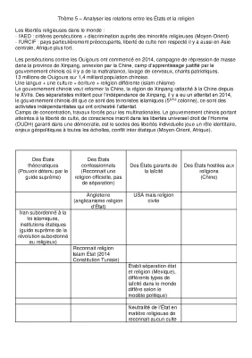 Thème 5 : relations entre États et religions